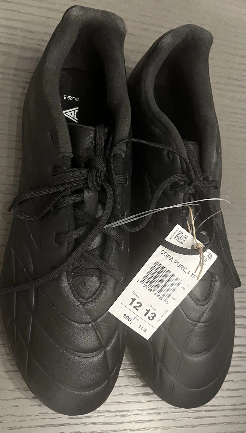 NUOVA scarpa da calcio Adidas unisex adulto Copa Pure 3 Turf 12 uomo 13 donna nera