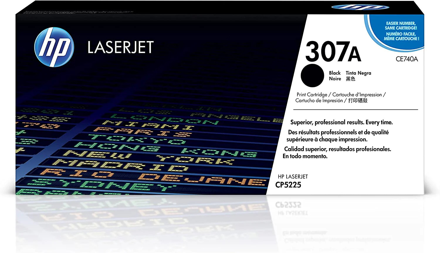 Toner noir HP CE740A 307A la qualité d'impression d'origine pour documents d'entreprise