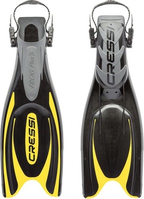 Cressi Frog Plus Adjustable Open Heel Fins Black/Yellow M/L