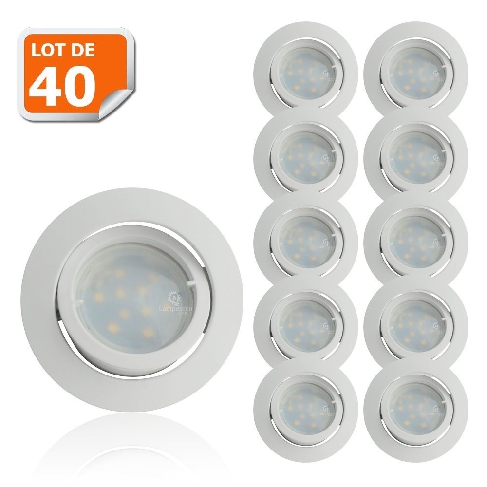 Spot LED encastrable blanc orientable lot de 40 pour supprimer les zones d'ombre chez soi