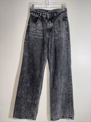 KanCan Raila 90 s Flare Wide Leg Acid Wash Jeans Womens 7/27 Baggy Grunge Skater