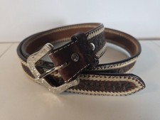 Ranger Belt Co Leather Western Belt Size 40 Tooled Brown USA Cowboy