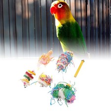 Bird Shredding Toy Colorful Boredom Relief Chewing Perch Toy Set