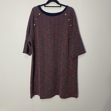 Talbots Women’s Textured Knit Dress 3/4 Sleeve Crew Neck NWT Size Plus 3X.