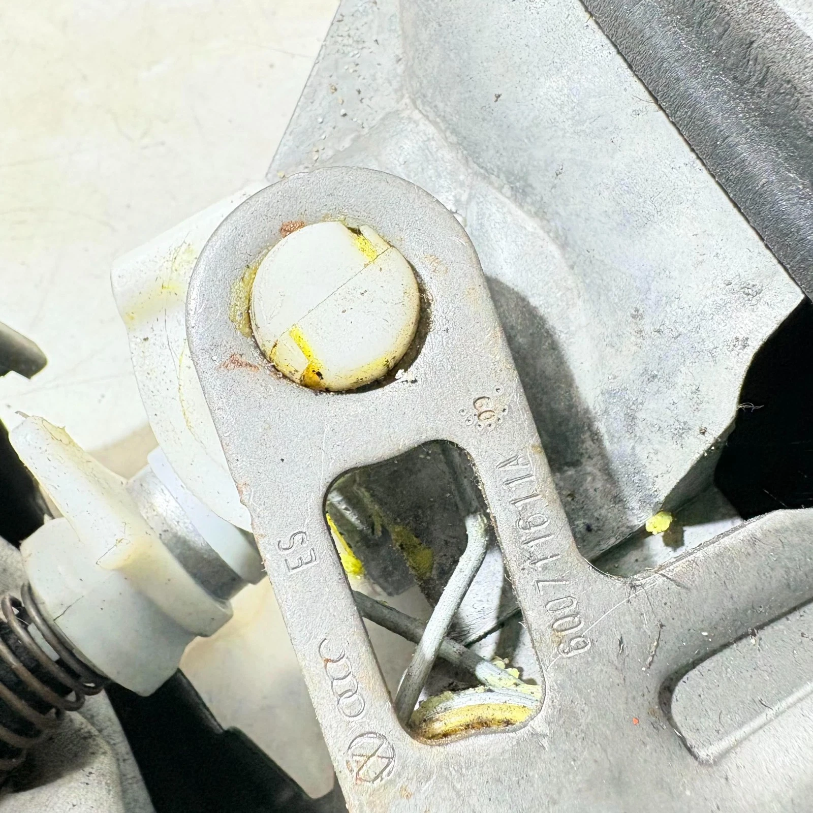 Gear selector linkage detail checked before dispatch
