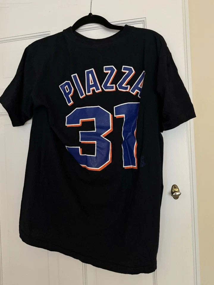 Camiseta Mike Piazza 32 Mets Negra Grande Algodón, Majestuosa Hecha en México De Colección  Foto 2 de 4