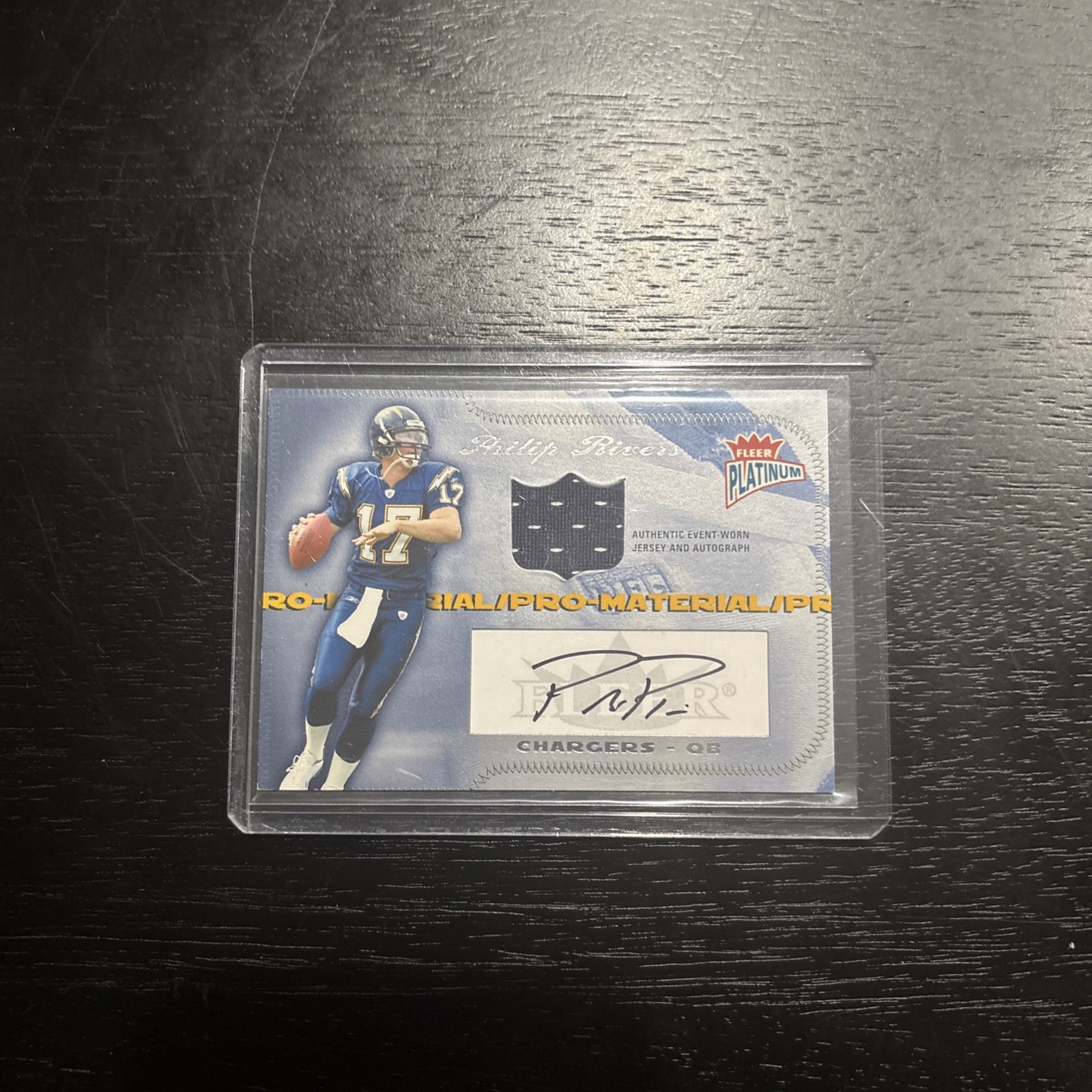 Philip Rivers Fleer Platinum Pro Material #PMPR Autograph