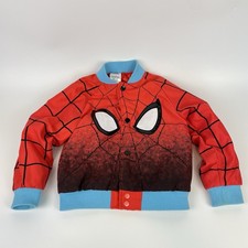 Kids Disney Marvel Spider-Man Embroidered Bomber Jacket Size 4 Lightweight