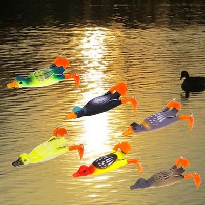 3D Künstlicher Doppelpropeller Entenköder, Weichfischköder Topwater Floating