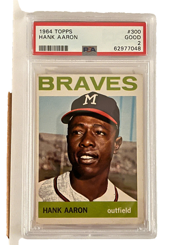 1964 TOPPS #300 HANK AARON ATLANTA BRAVES PSA 2 GOOD GREAT COLOR/IMAGE