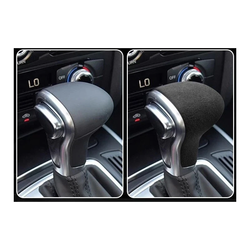 For Audi Q5 Q7 S6 A5 A6 A7 S7 Black Suede Leather Car Gear Shift Knob Cover Trim - Изображение 4 из 4