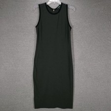 Lauren Ralph Lauren Dress Womens Medium Gray Sleeveless Sheath Stretch Knit