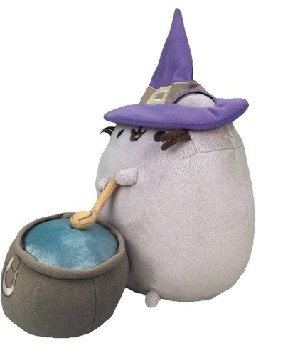 RARE GUND Halloween Pusheen Witch & Light Up Cauldron Plush 2018 - Picture 7 of 21