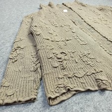 Deerberg Damen Offene Strickjacke XXL - 44 Beige Stretch Baumwolle Gerippt Jacke