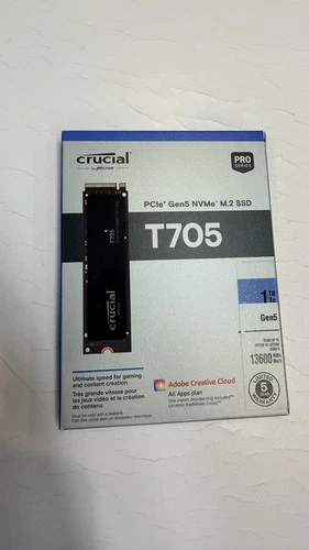 Crucial T705 1TB PCIe Gen5 NVMe M.2 SSD - Up to 13,600 MB/s - Game Ready’