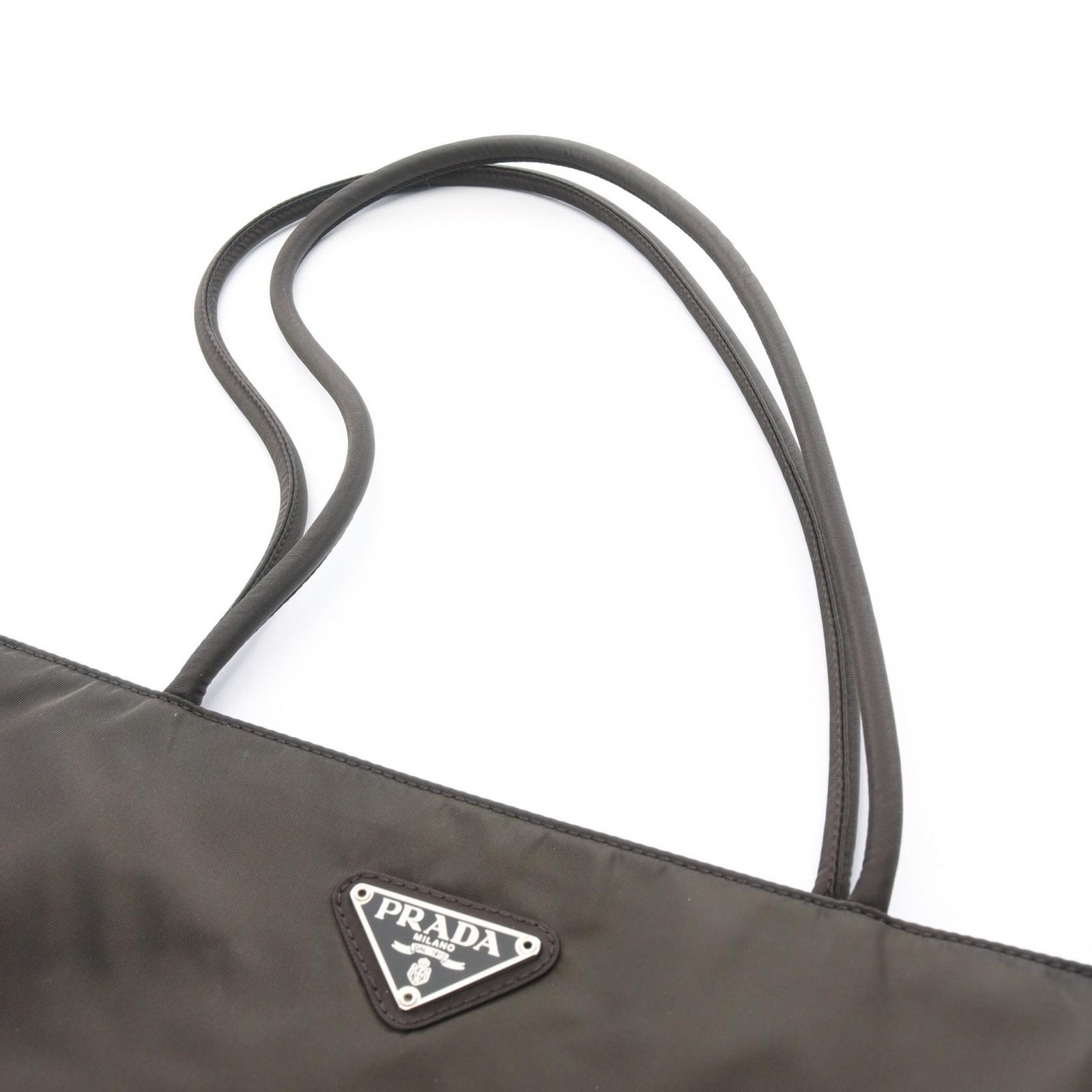PRADA TESSUTO CITY Tote Sholder Bag B4681 Nylon Brown Triangle logo Used Women thumbnail 6