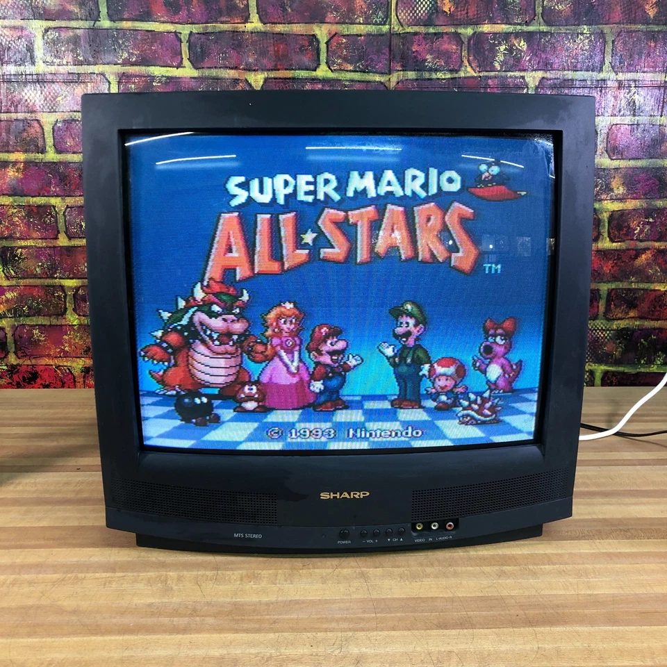 1998 Sharp 20K-S100 20” CRT TV Curved Screen Color Retro Gaming Front Inputs - Image 2 of 4