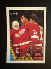 1987-88 O-Pee-Chee OPC Adam Oates Rookie Card RC #123 RED WINGS MINT. rookie card picture