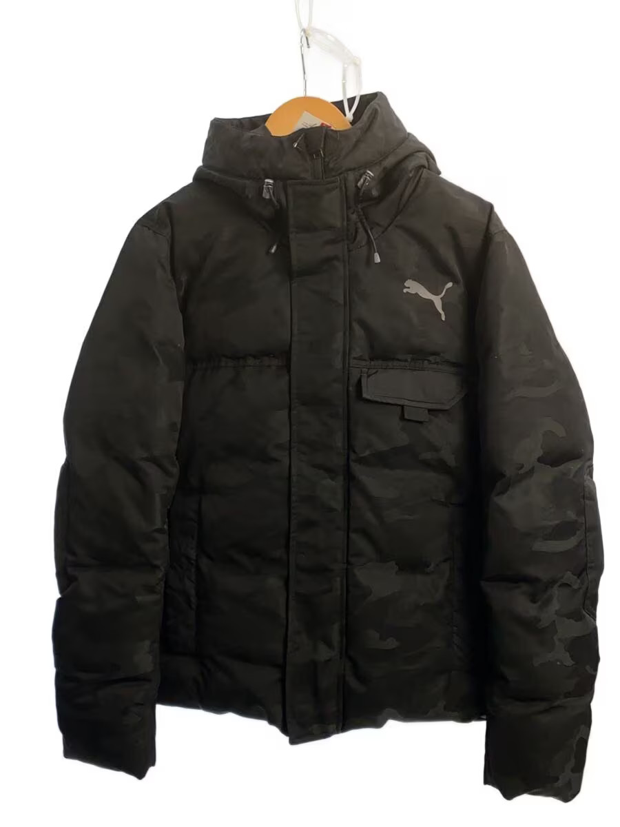 PUMA Down Jacket, Medium, Polyester, Black, Camou… - image 1