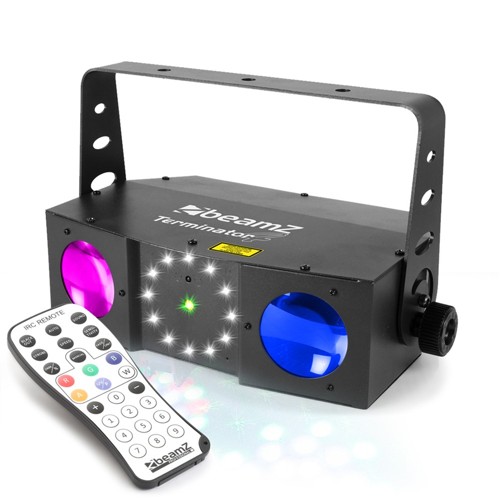 Beamz 153.716 Terminator IV LED Double Moon with Laser and Strobe Light