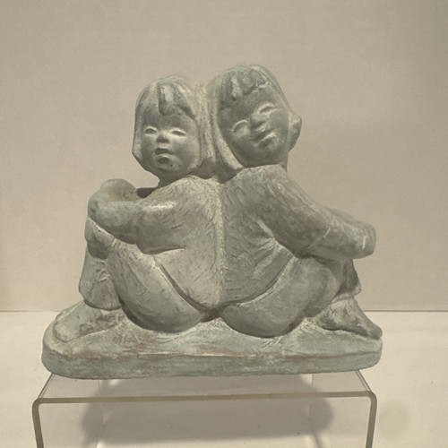Isabel Bloom signierte graue "Schwestern" Figur 2002 Kunst Skulptur - Bild 1 von 11