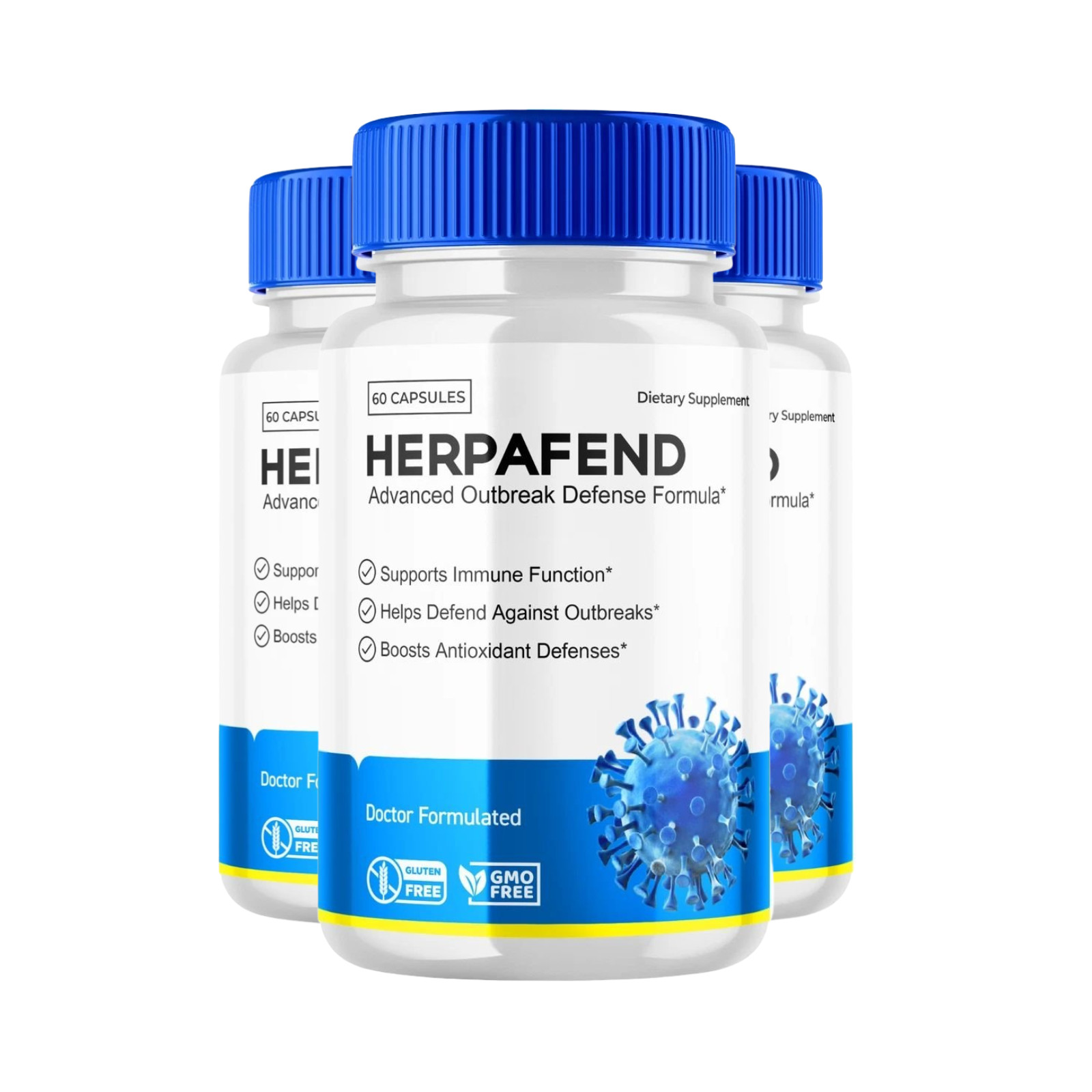 3-Pack Herpafend Skin Health Capsules - Supports Healthy Clear Skin-180 Capsules