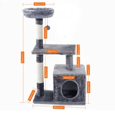 Cat Tree House Condo Playground Stratcher Furniture for Cats Kittens Multi-Level