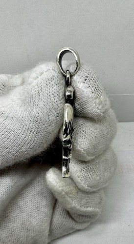 Flying Phoenix Design Oxidized Pendant STERLING SILVER 925 4.5g 12x39mm SP246 - Picture 15 of 20