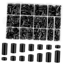 1000 Pcs Black Nylon Round Spacers for M3 M4 Screws, Electrical Outlet Kit