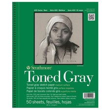 Strathmore 400 Series Sketch Pad, Toned Gray, 5.5x8.5 5.5x8.5, Gray