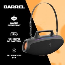 SKULLCANDY BARREL BLUETOOTH BOOMBOX SPEAKER WATER-RESISTANT - BLACK
