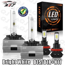 For BMW X6 2008-2014 6000K White HID Headlight Hi/Low Beam+LED Fog Light Bulbs