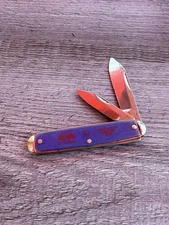Vintage Coca-Cola 1963 Chicago World Fair Pocket Knife, Blue & Red, Ideal USA