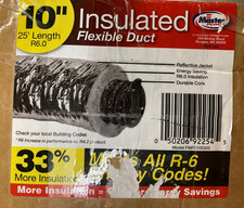 Master Flow 10in X 25 Ft Flexible Duct R6 Heavy Duty Insulated Reflective Jacket Master Flow 10in X 25 Ft Flexible Duct R6 Heavy Duty Insulated Reflective Jacket