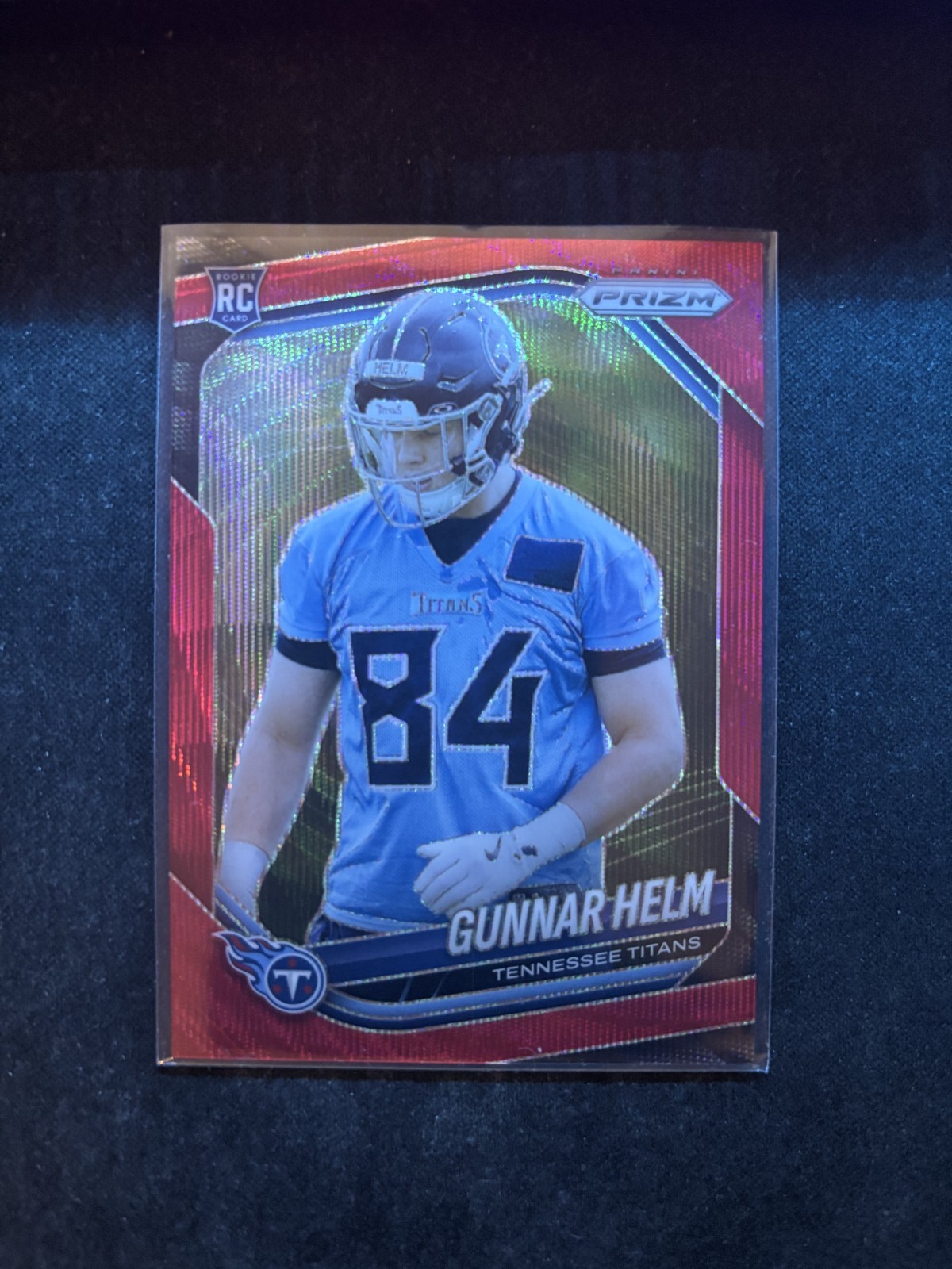 2025 Panini Prizm Gunnar Helm RC Red Wave Rookie #/149 Titans