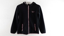 Reebok Girls M 10-12 Zip Up Hooded Black and Pink Jacket
