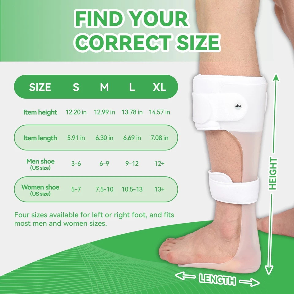 Pulseira AFO para queda de pé, órtese ajustável de suporte de tornozelo, tamanho unissex - Imagem 4 de 4