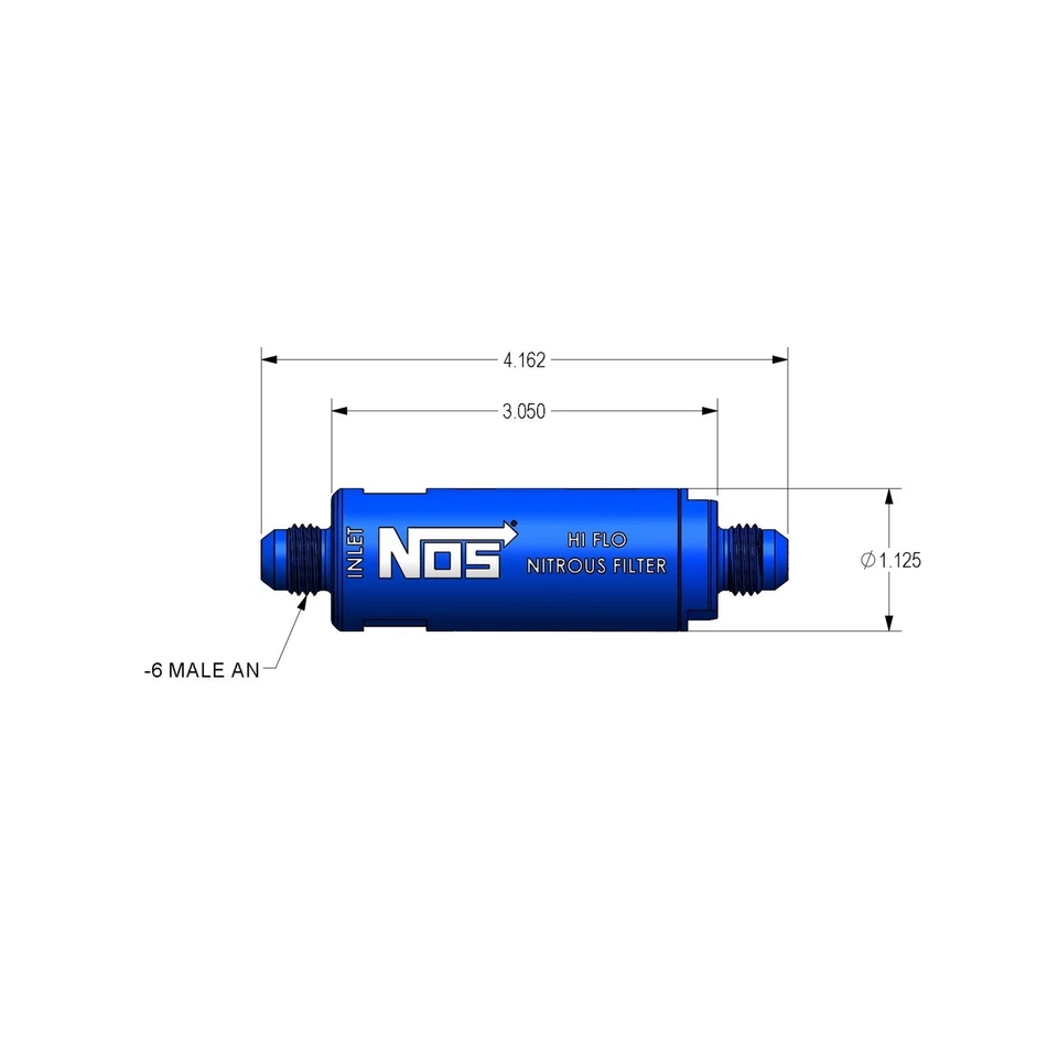 NOS 15557NOS In-Line Hi-Flow NOS Filter, 6AN - Blue - Image 3 of 4