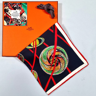 RARE VINTAGE HERMES Silk Scarf ''Feux de l'espace'' Carre 90 by Michel Duchene