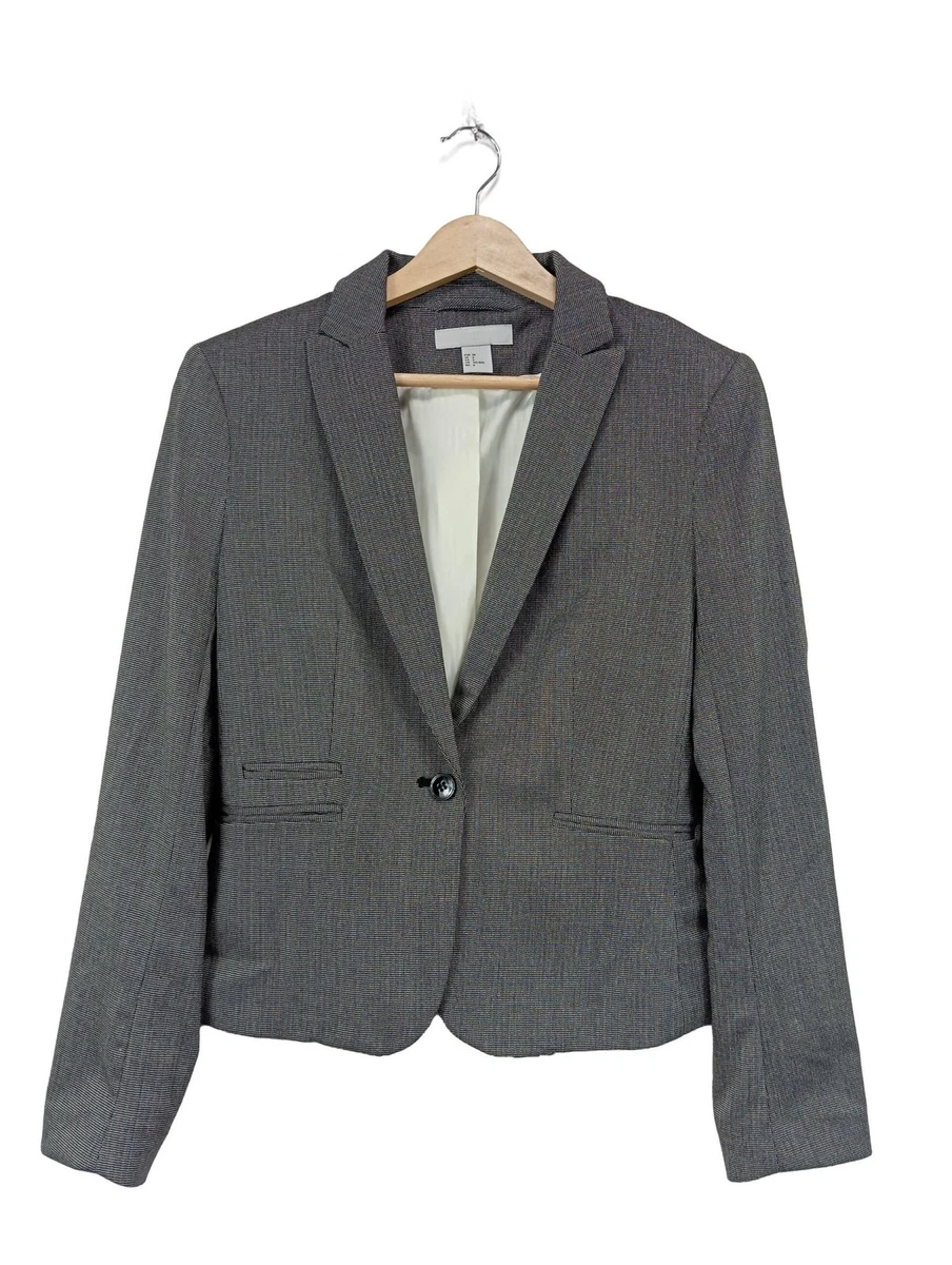 Blazer Court Décontracté H&M Pour Femme - Taille EU 38, Gris Clair, Occasion En Très Bon état
