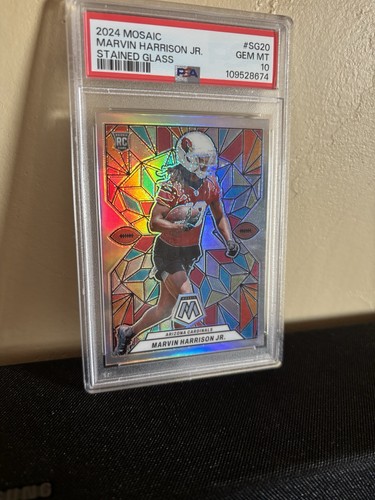 Panini Mosaic 2024 Marvin Harrison Jr. RC Stained Glass #SG-20 PSA 10