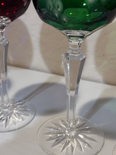 Nachtmann Traube CUT TO CLEAR CRYSTAL Hock Wine GLASSES Goblets Multicolor - Picture 8 of 9