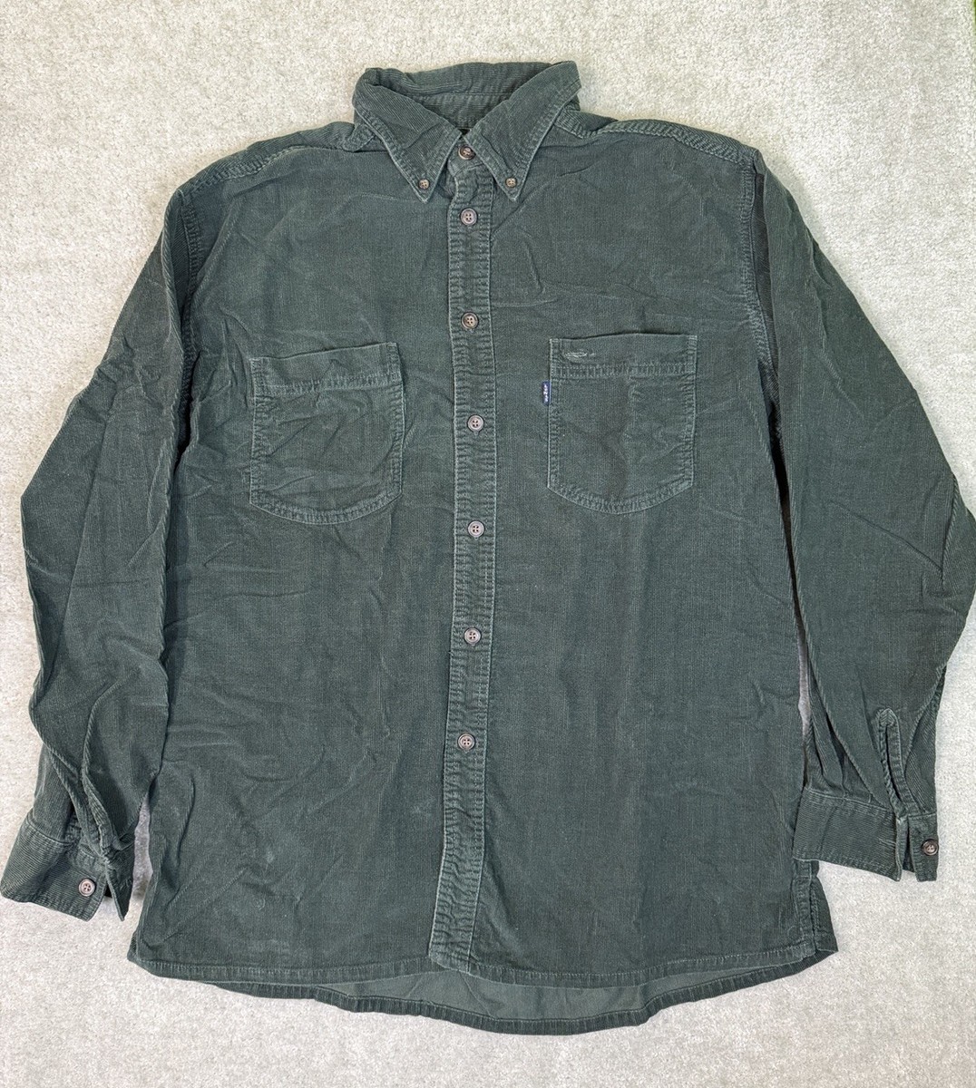 Vintage Levis Mens Green Shirt Corduroy Worker shirt Blue tab Size