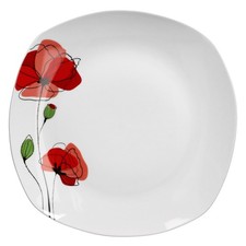 Servierplatte Monika 28,5cm weiß Blume-Mohn XL-Buffetplatte Servierteller groß