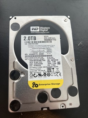 Western Digital WD2003FYYS RE4 HDD 2TB 7200RPM 3.5'' Internal SATA SMART TESTED