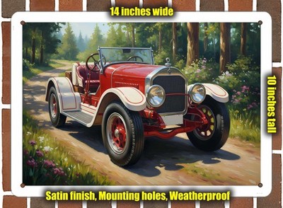 Metal Sign - 1927 American LaFrance Speedster Oil Painting - 14x10