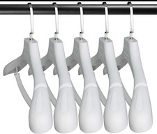 DEDU Suit Hangers for Men 10 Pack, Extra Wide Non Slip Width 17.7, White Coat