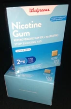 WALGREENS NICOTINE GUM-2MG ORIGINAL SQUARE-170 PC-BIG BOX 2 MG Fresh 2028  NEW