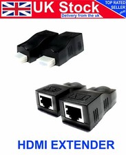 HDMI Extenders to RJ45 Over Cat 5e/6 HD 3D Ethernet Network Adapters X2