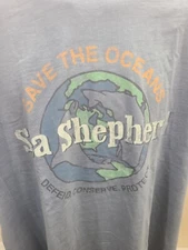 NWT Sea Shepherd Save The Oceans Oversized Blue Tshirt S/M Small/Medium 